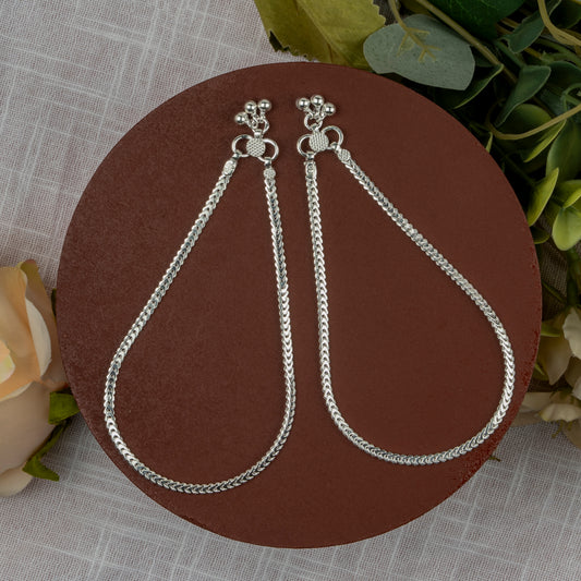 Minimalist Plain Silver Look Payal for Girls â Daily Wear Anklet