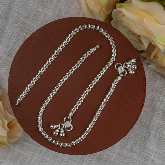 Minimalist Plain Silver Look Payal for Girls â Daily Wear Anklet