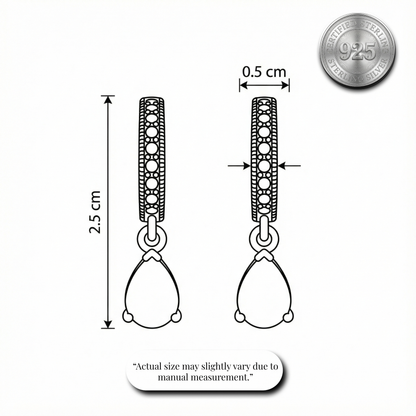 Emerald Green & Marcasite Drop Earrings | Made With Pure 925 Silver