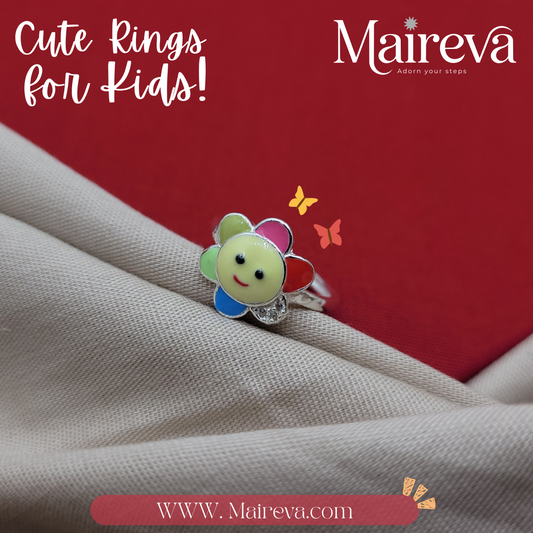 Smiley Flower Kids Ring – 92.5 Silver