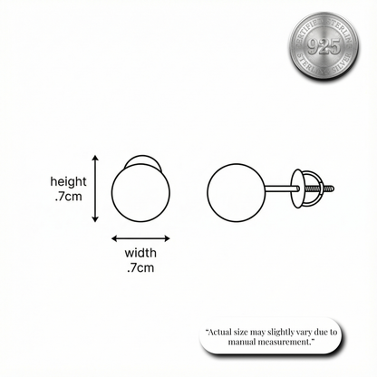 Mirror-Polished Silver Ball Stud Earrings Made With Pure 925 Silver