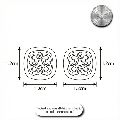 Sapphire Flower Motif Studs | Made With Pure 925 Silver