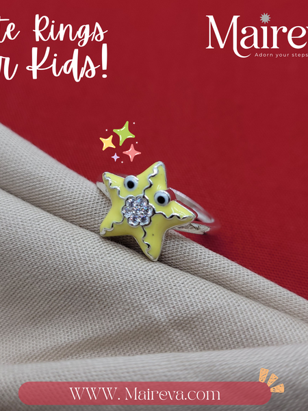 Happy Starfish Ring - 92.5 SIlver