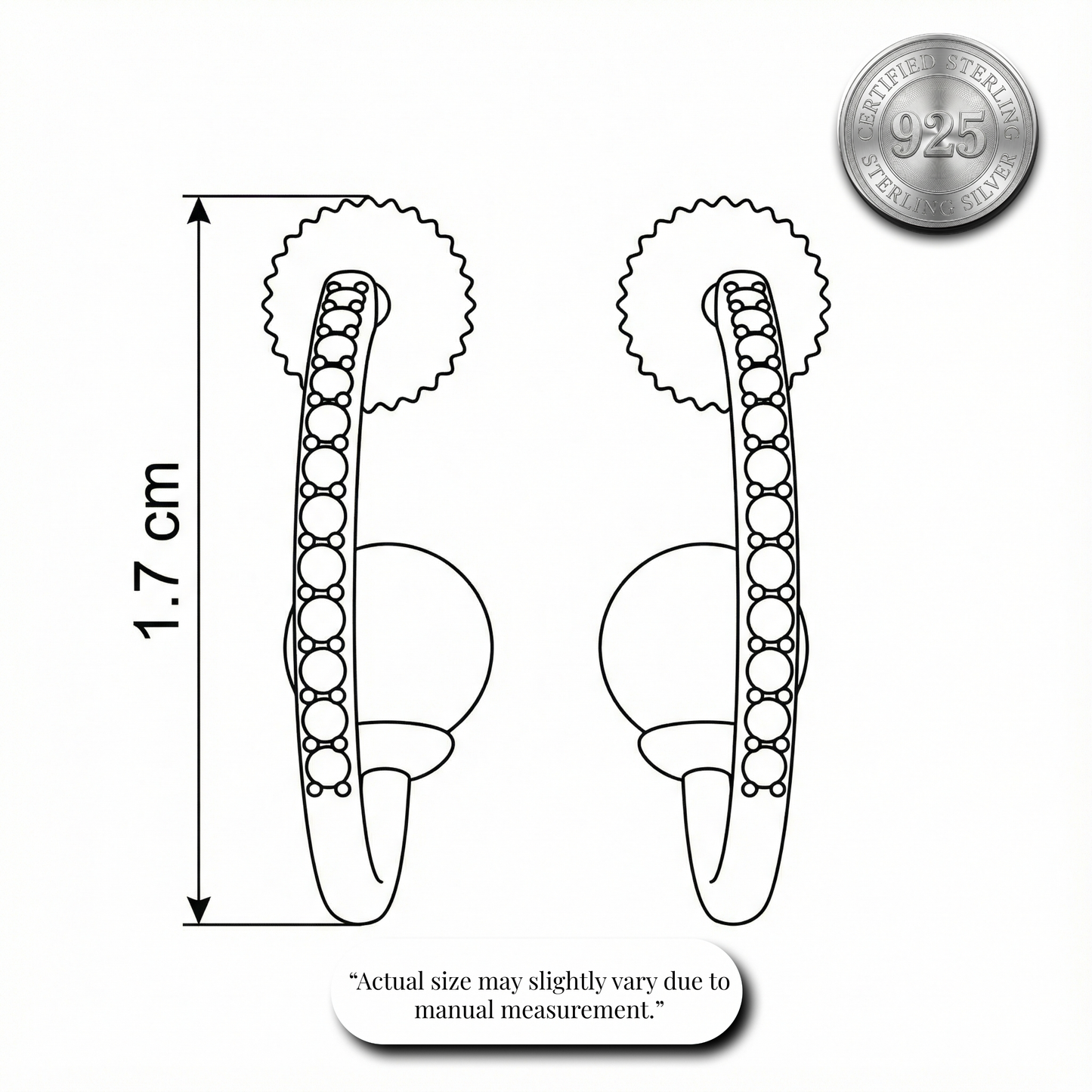 Italian Pearl & Pave Half-Hoops | Made With Pure 925 Silver