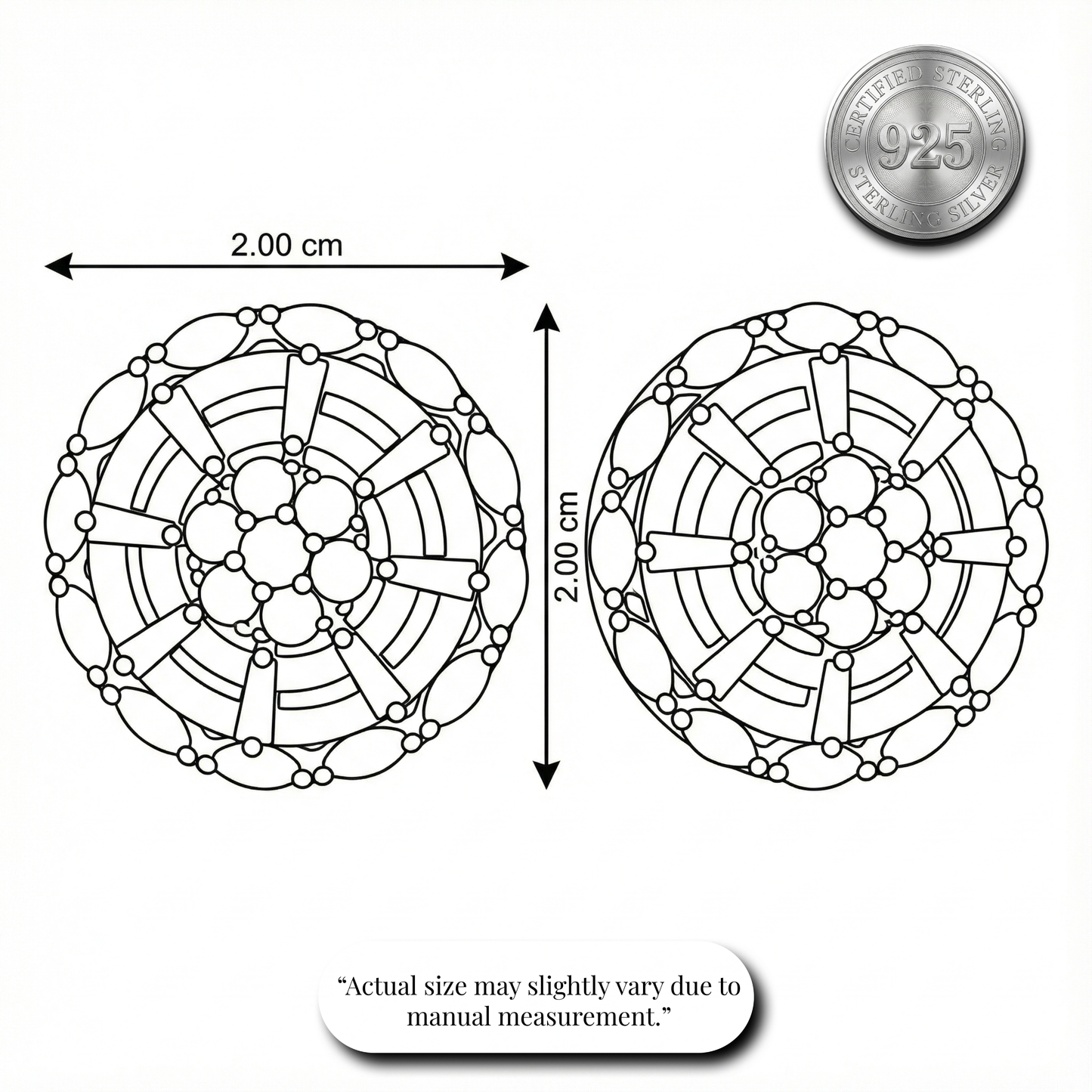 Royal Blue Floral Stud Earrings | Made With Pure 925 Silver