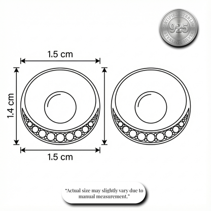 Rose Gold Pearl Orbit Studs | Made With Pure 925 Silver