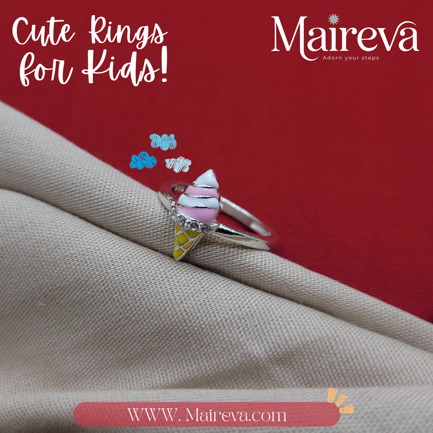 Dreamy Ice Cream Ring - 92.5 SIlver