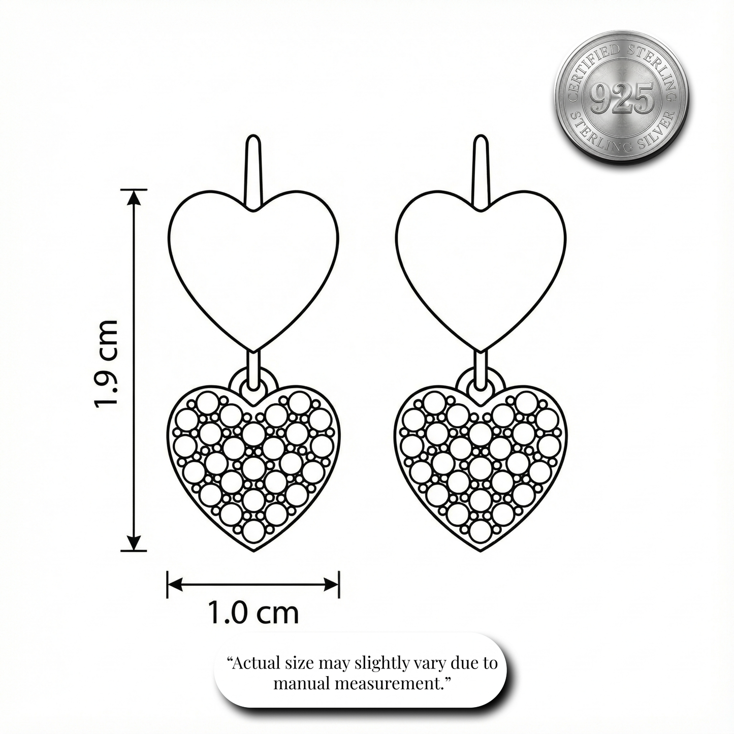 Double Heart Drop Earrings | Made With Pure 925 Silver