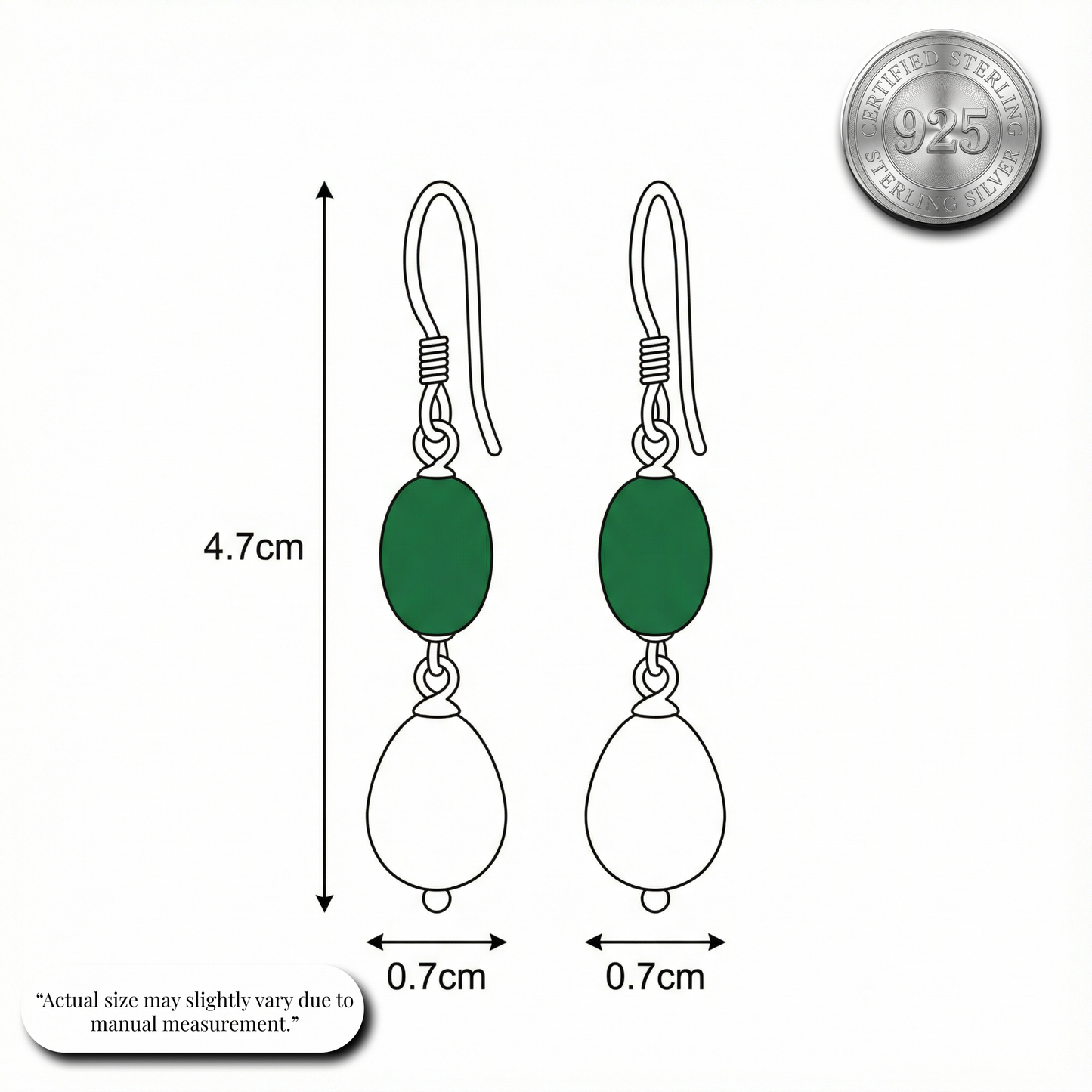 Jade & Pearl Drop Earrings | Made With Pure 925 Silver