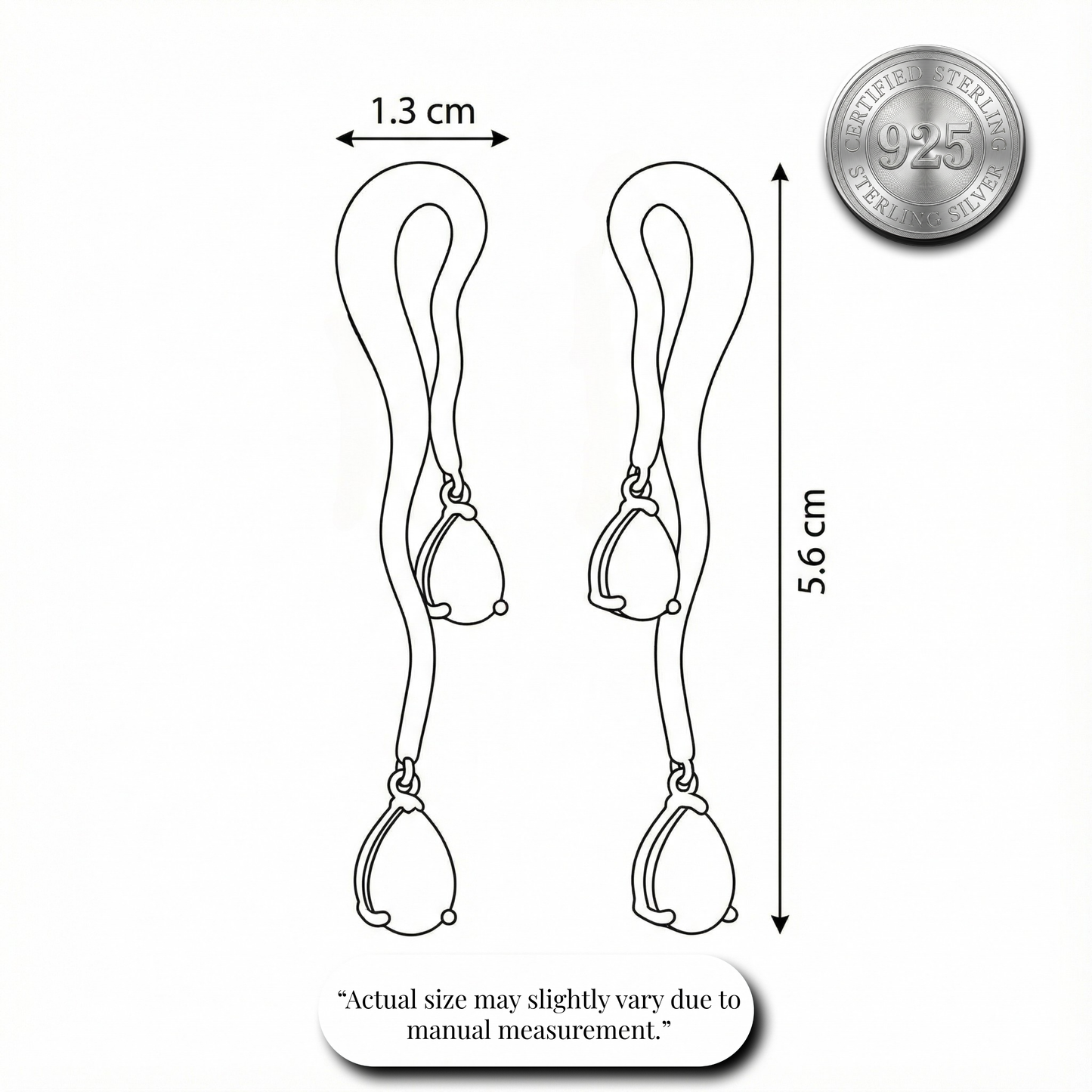 Grand Pave Wave Drop Earrings | Made With Pure 925 Silver