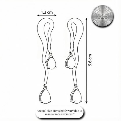 Grand Pave Wave Drop Earrings | Made With Pure 925 Silver