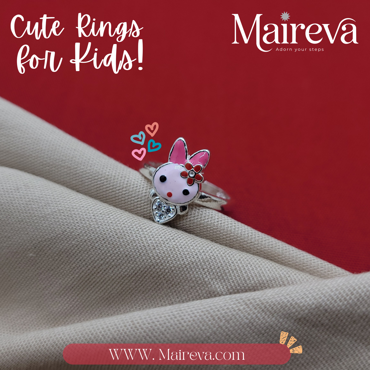 Sweet Bunny Ring - 92.5 Silver