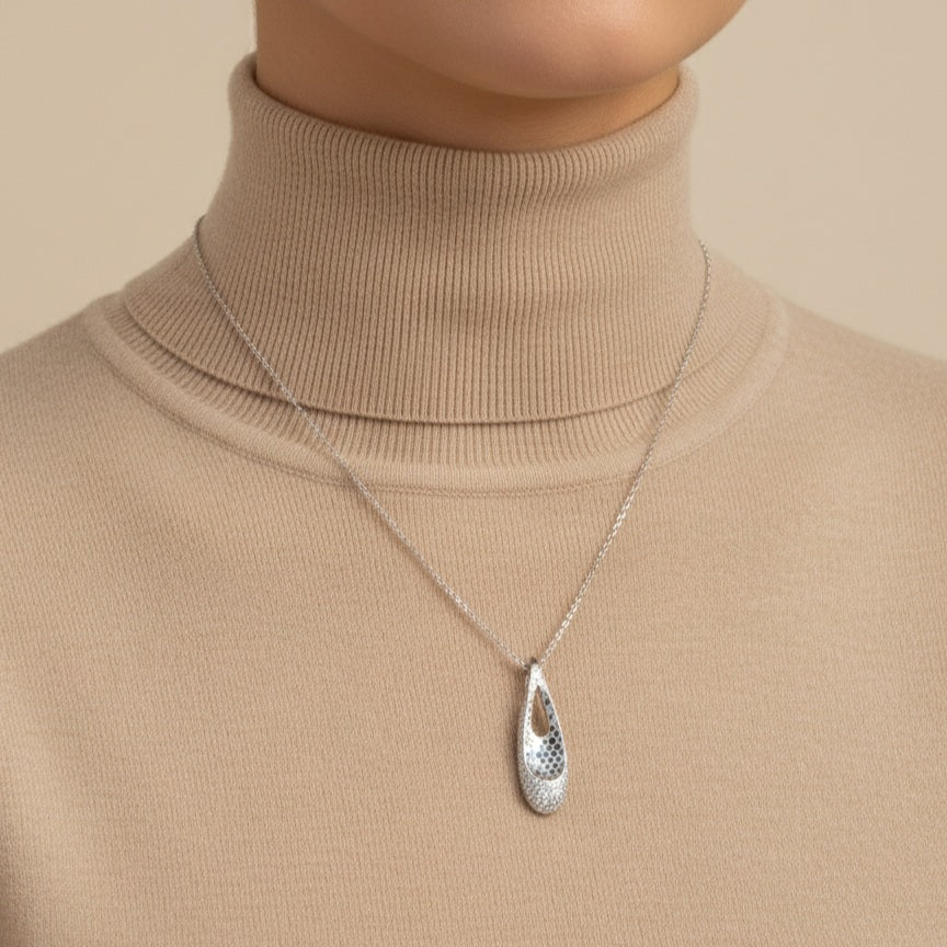 Honeycomb Droplet Pendant Set | Made With Pure 925 Silver