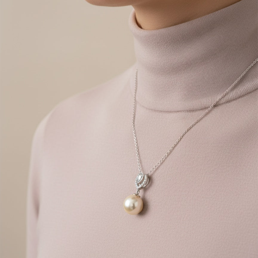The Timeless Drop Pearl Pendant Set | Made With Pure 925 Silver