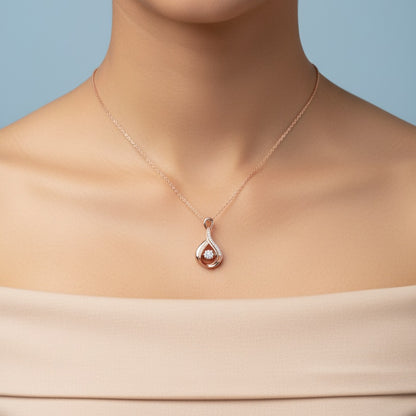 Golden Rhythm Solitaire Pendant | Made With Pure 925 Silver