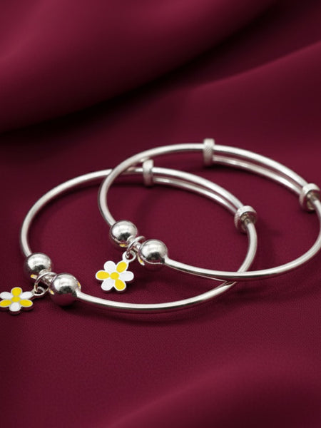 Little Bloom Adjustable Kids Kada Set (13.2g) - 92.5 SIlver