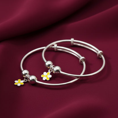 Little Bloom Adjustable Kids Kada Set (13.2g) - 92.5 SIlver