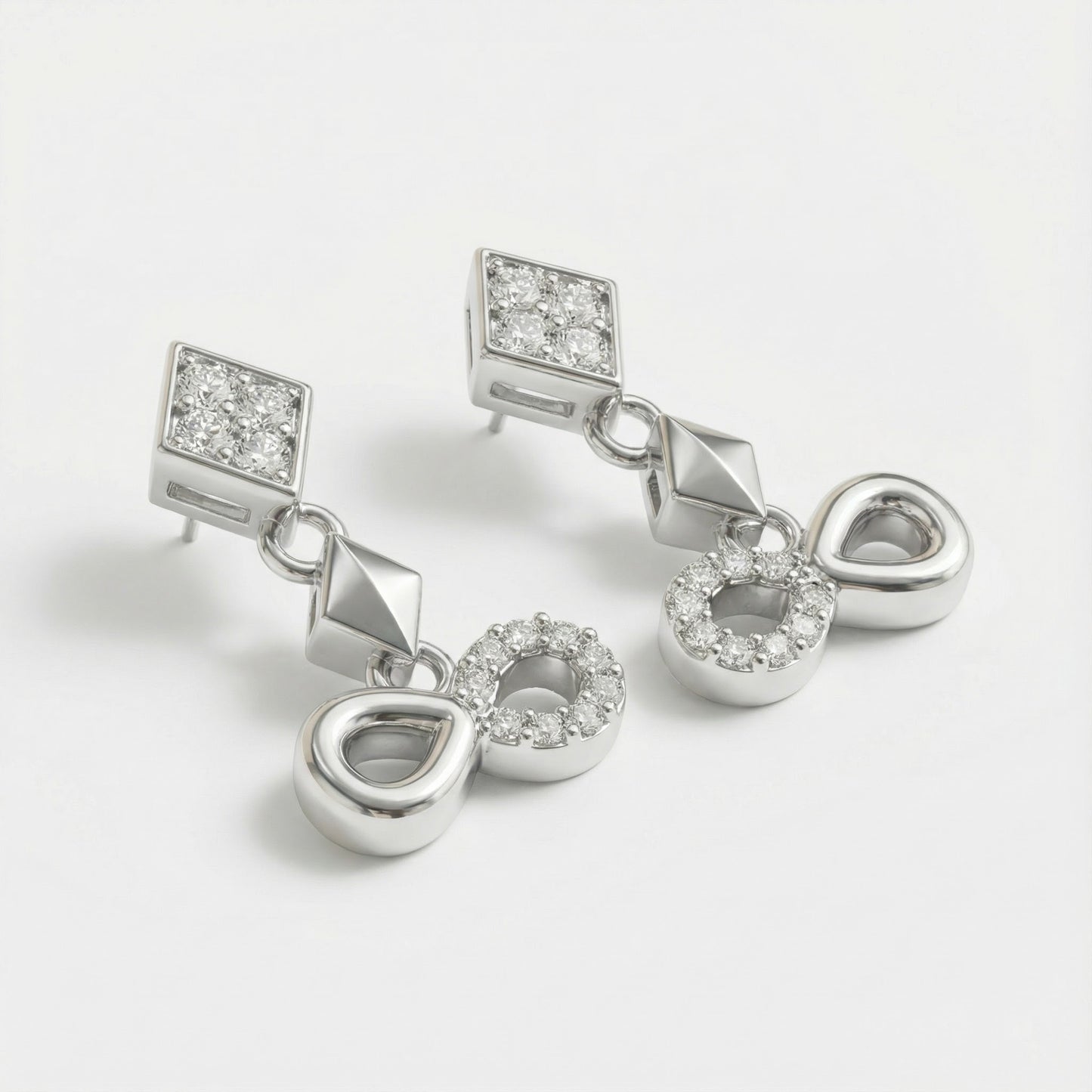 Modern Geometric Link Drop Earrings | Made With Pure 925 Silver