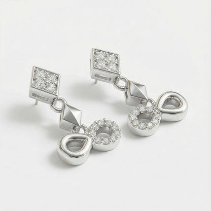 Modern Geometric Link Drop Earrings | Made With Pure 925 Silver