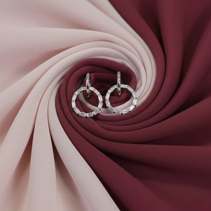 Baguette Circle Drop Earrings | Made With Pure 925 Silver
