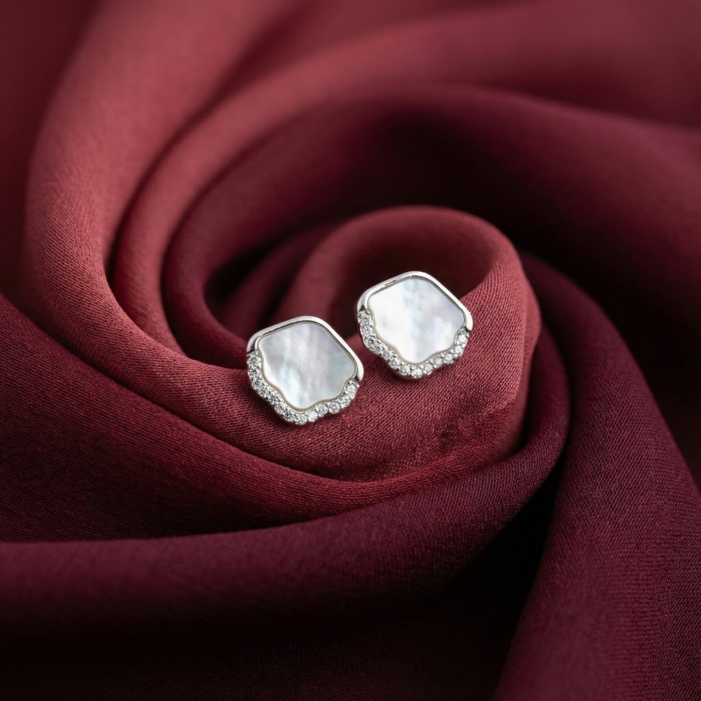 Iridescent Mother of Pearl Studs | Made With Pure 925 Silver
