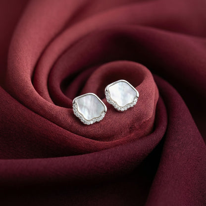 Iridescent Mother of Pearl Studs | Made With Pure 925 Silver