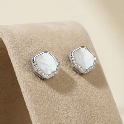 Iridescent Mother of Pearl Studs | Made With Pure 925 Silver