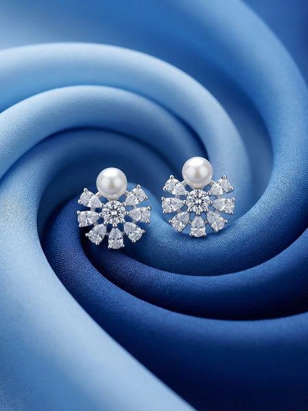 Luminous Pearl & Petal Studs | Made With Pure 925 Silver