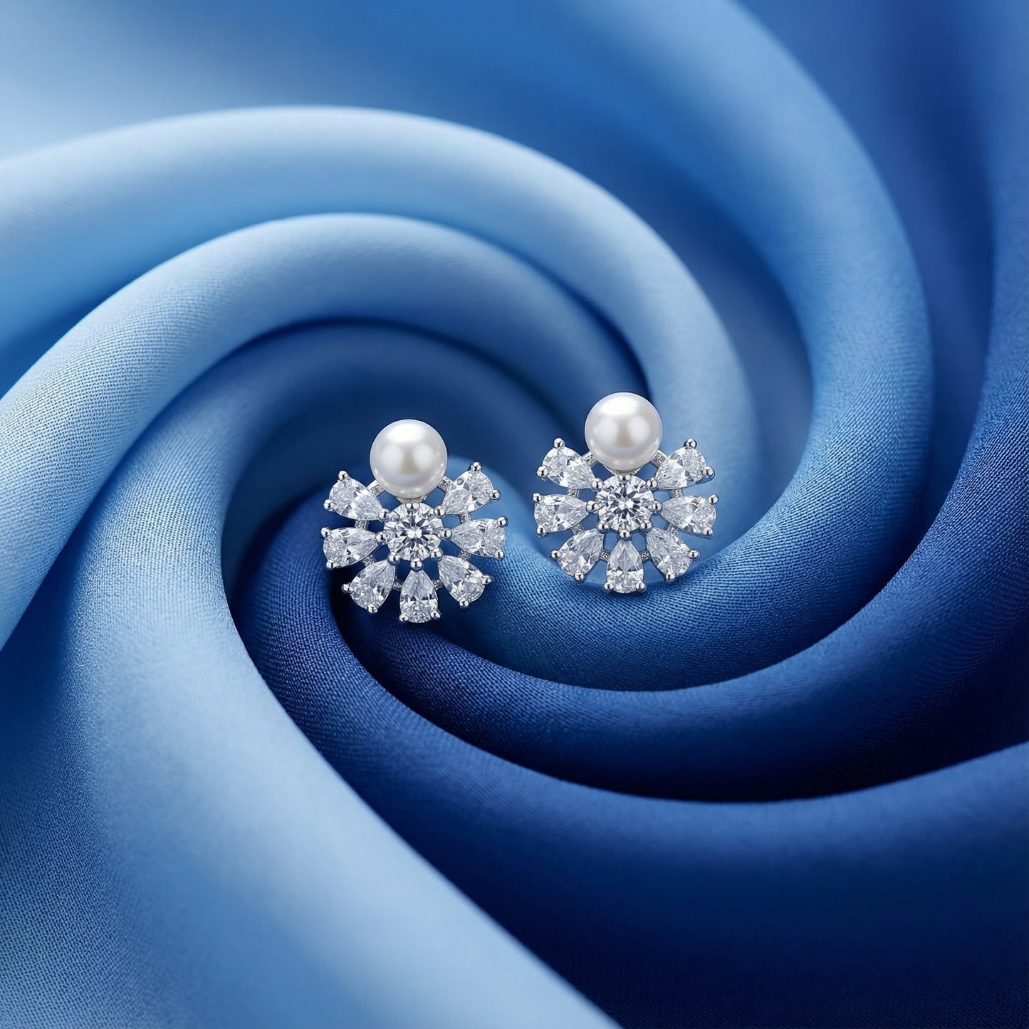 Luminous Pearl & Petal Studs | Made With Pure 925 Silver