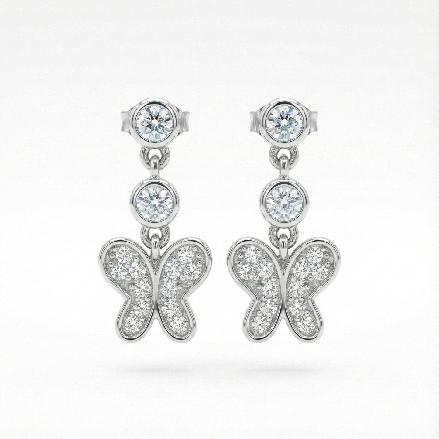 Triple Drop Butterfly Earrings | Made With Pure 925 Silver
