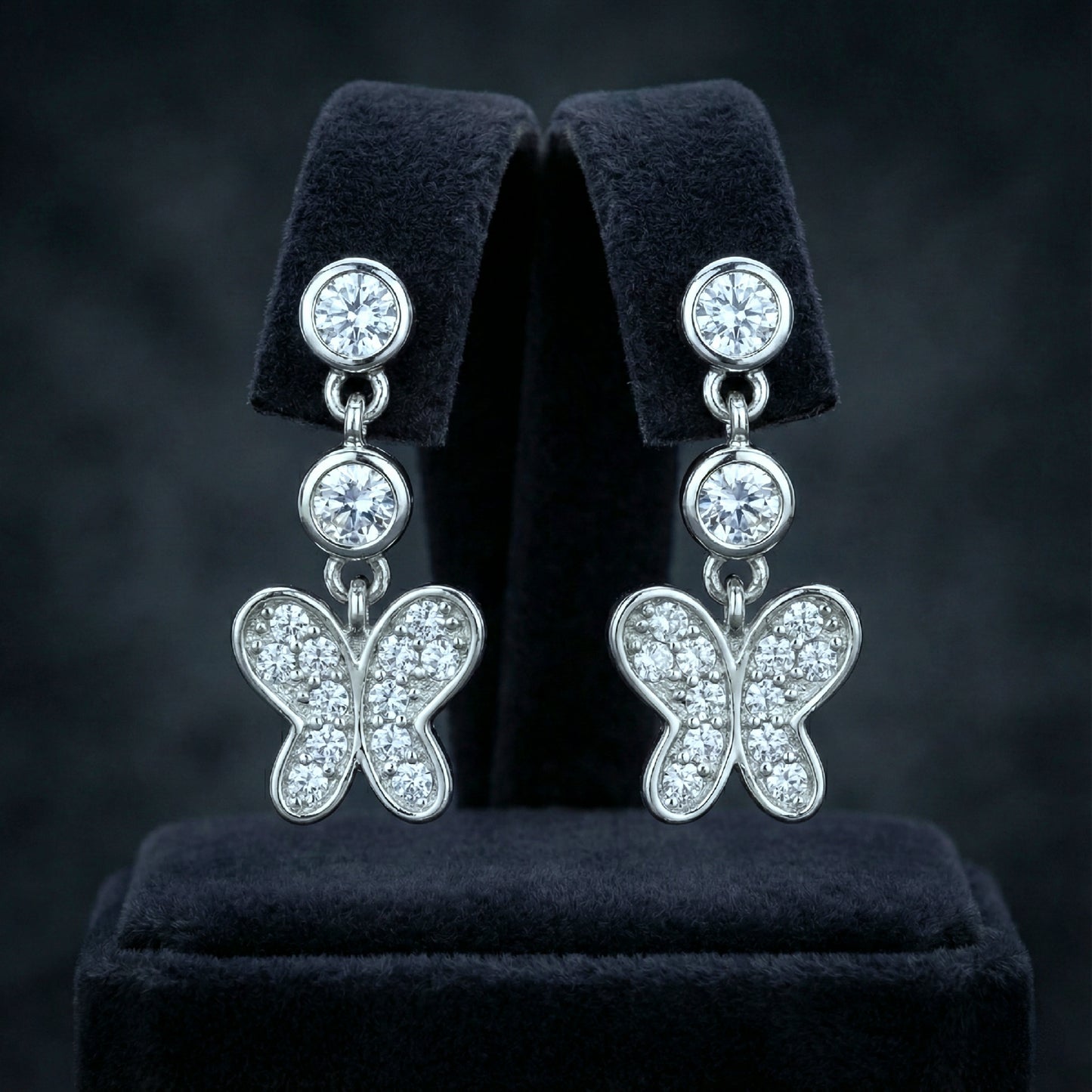 Triple Drop Butterfly Earrings | Made With Pure 925 Silver
