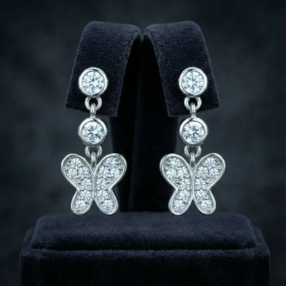 Triple Drop Butterfly Earrings | Made With Pure 925 Silver