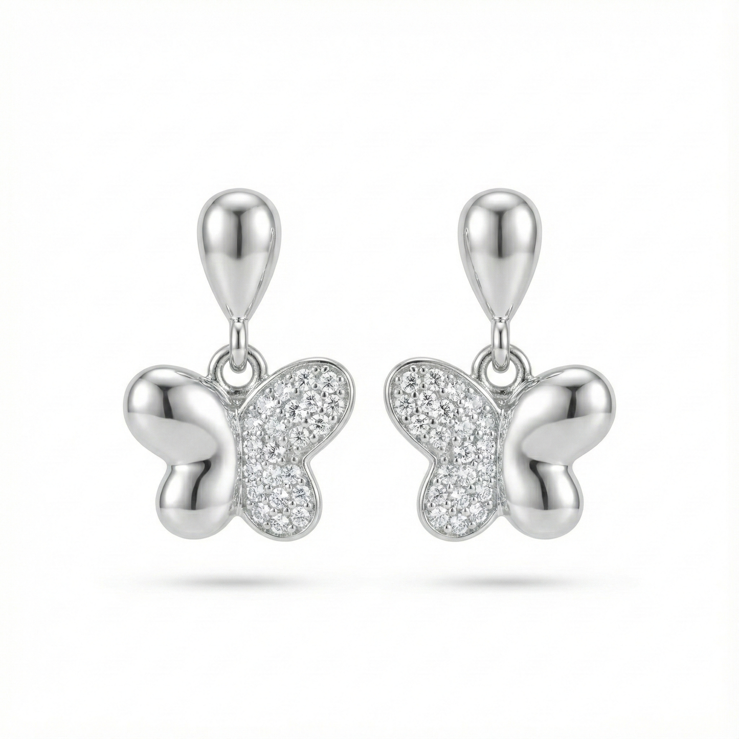 Sparkling Butterfly Drop Earrings | Made With Pure 925 Silver