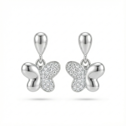 Sparkling Butterfly Drop Earrings | Made With Pure 925 Silver