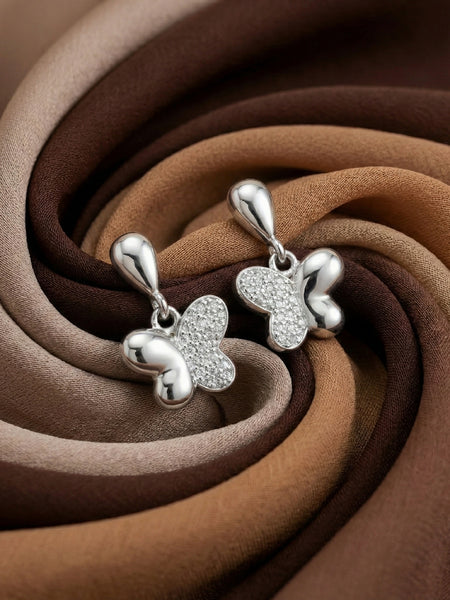 Sparkling Butterfly Drop Earrings | Made With Pure 925 Silver