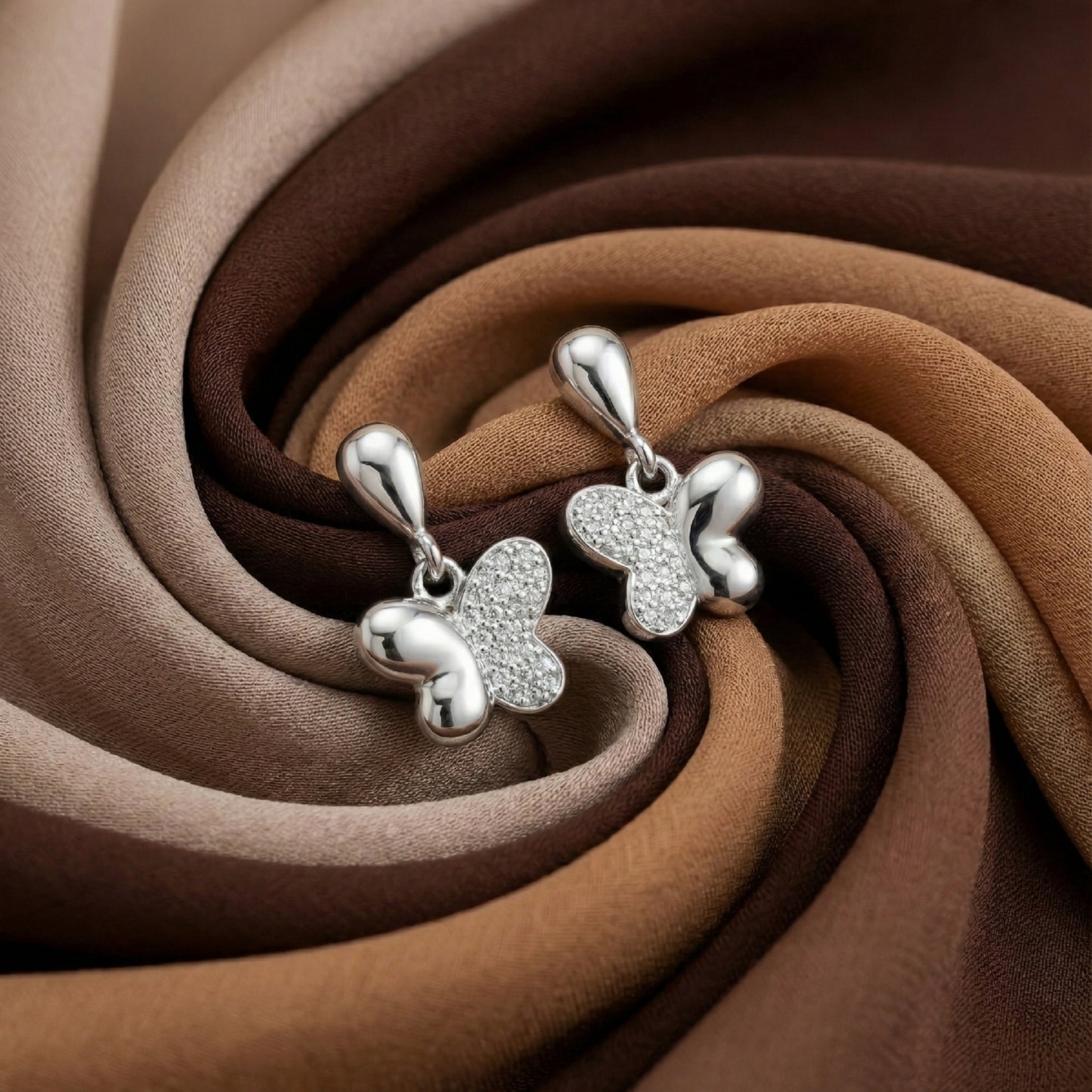 Sparkling Butterfly Drop Earrings | Made With Pure 925 Silver