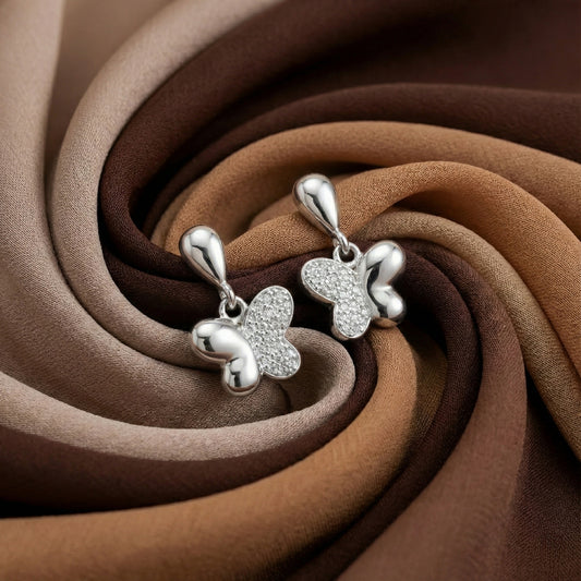 Sparkling Butterfly Drop Earrings | Made With Pure 925 Silver