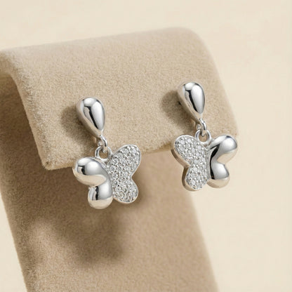 Sparkling Butterfly Drop Earrings | Made With Pure 925 Silver