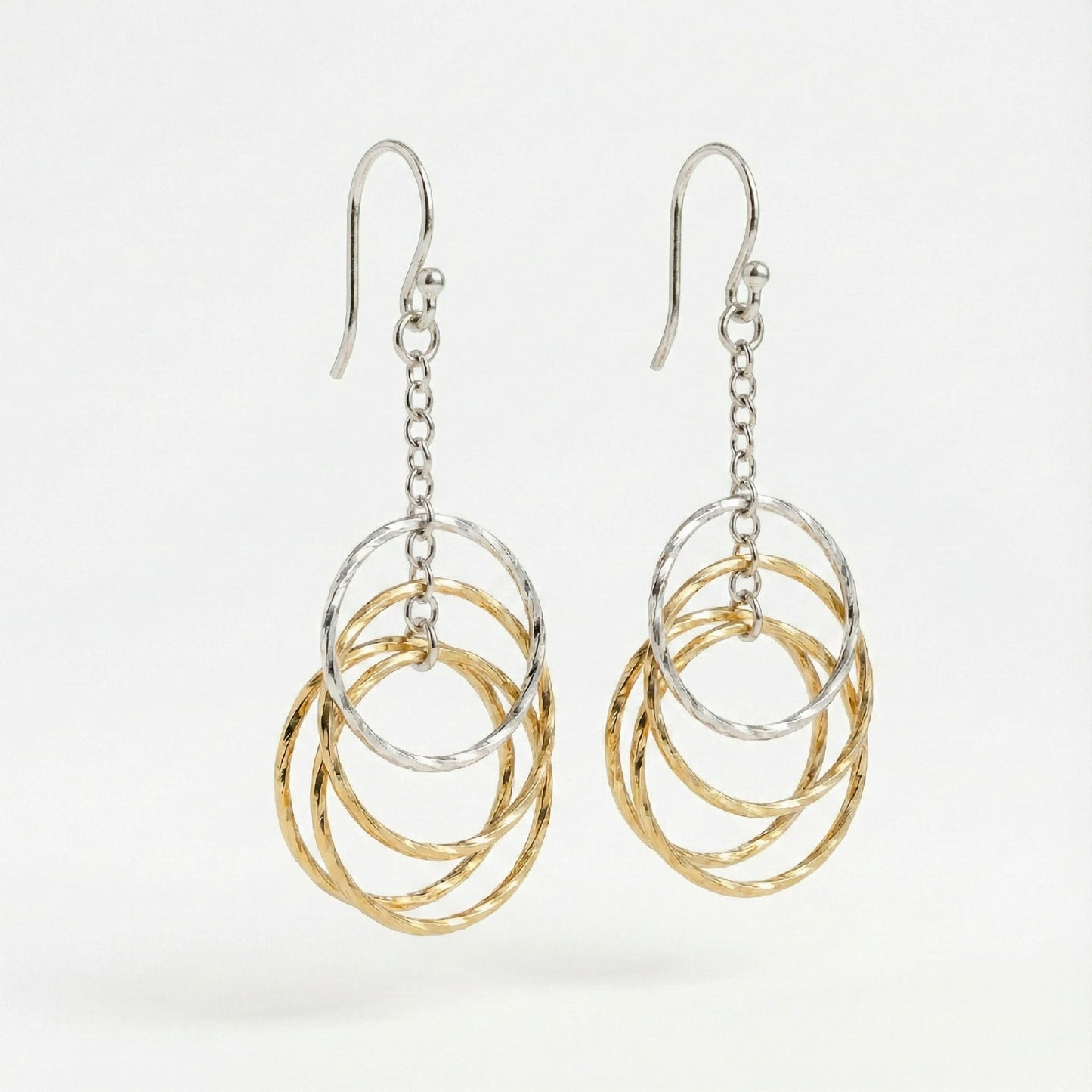 Interlocked Two-Tone Ring Drops | Made With Pure 925 Silver