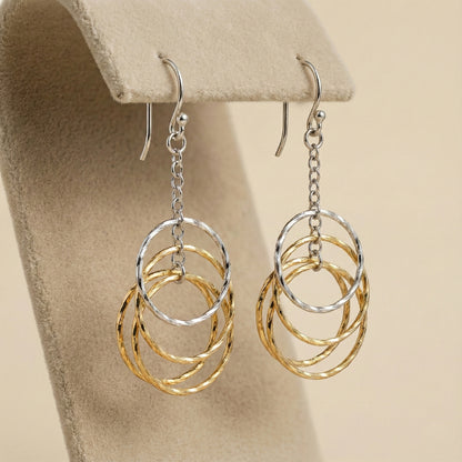 Interlocked Two-Tone Ring Drops | Made With Pure 925 Silver