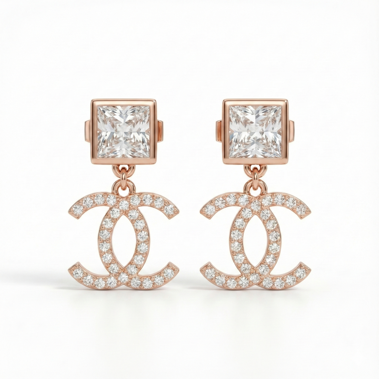 Interlocking Pave Drop Earrings | Made With Pure 925 Silver