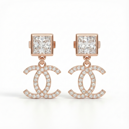 Interlocking Pave Drop Earrings | Made With Pure 925 Silver