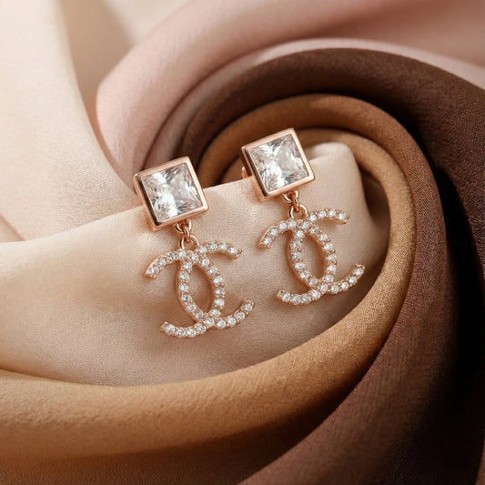 Interlocking Pave Drop Earrings | Made With Pure 925 Silver