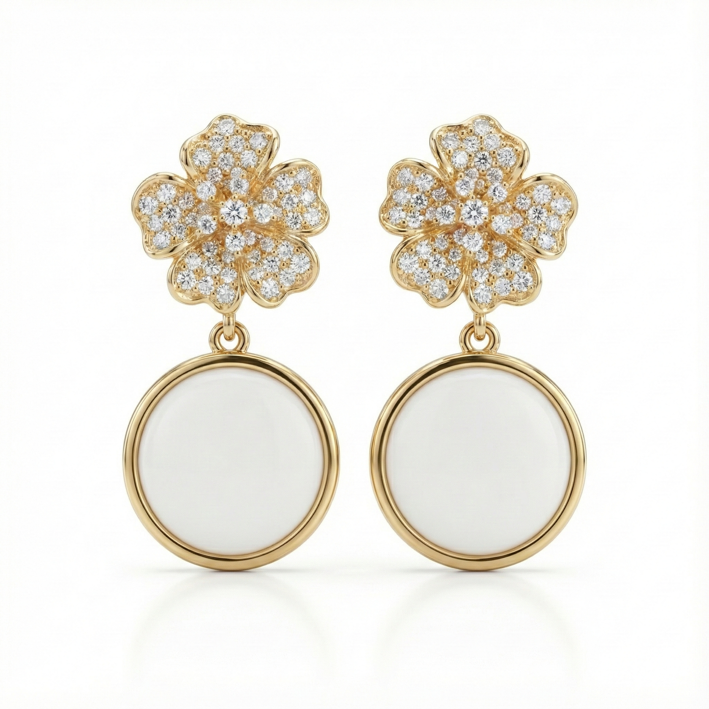 Floral & Enamel Drop Earrings | Made With Pure 925 Silver