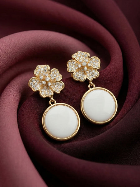 Floral & Enamel Drop Earrings | Made With Pure 925 Silver