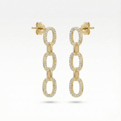 Dazzling Linked Drop Earrings | Made With Pure 925 Silver