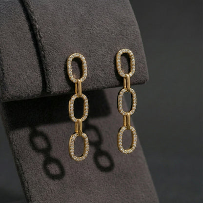 Dazzling Linked Drop Earrings | Made With Pure 925 Silver
