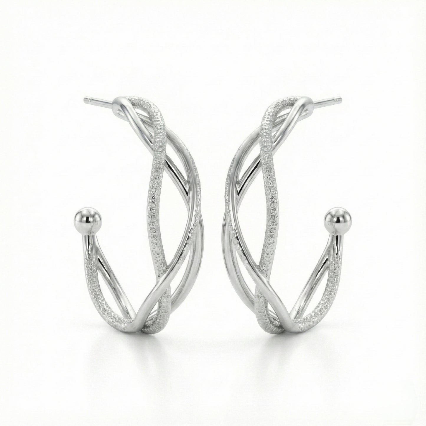 Intertwined Italian Hoop Earrings | Made With Pure 925 Silver