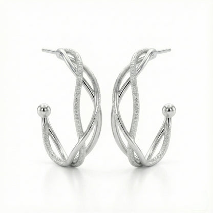 Intertwined Italian Hoop Earrings | Made With Pure 925 Silver