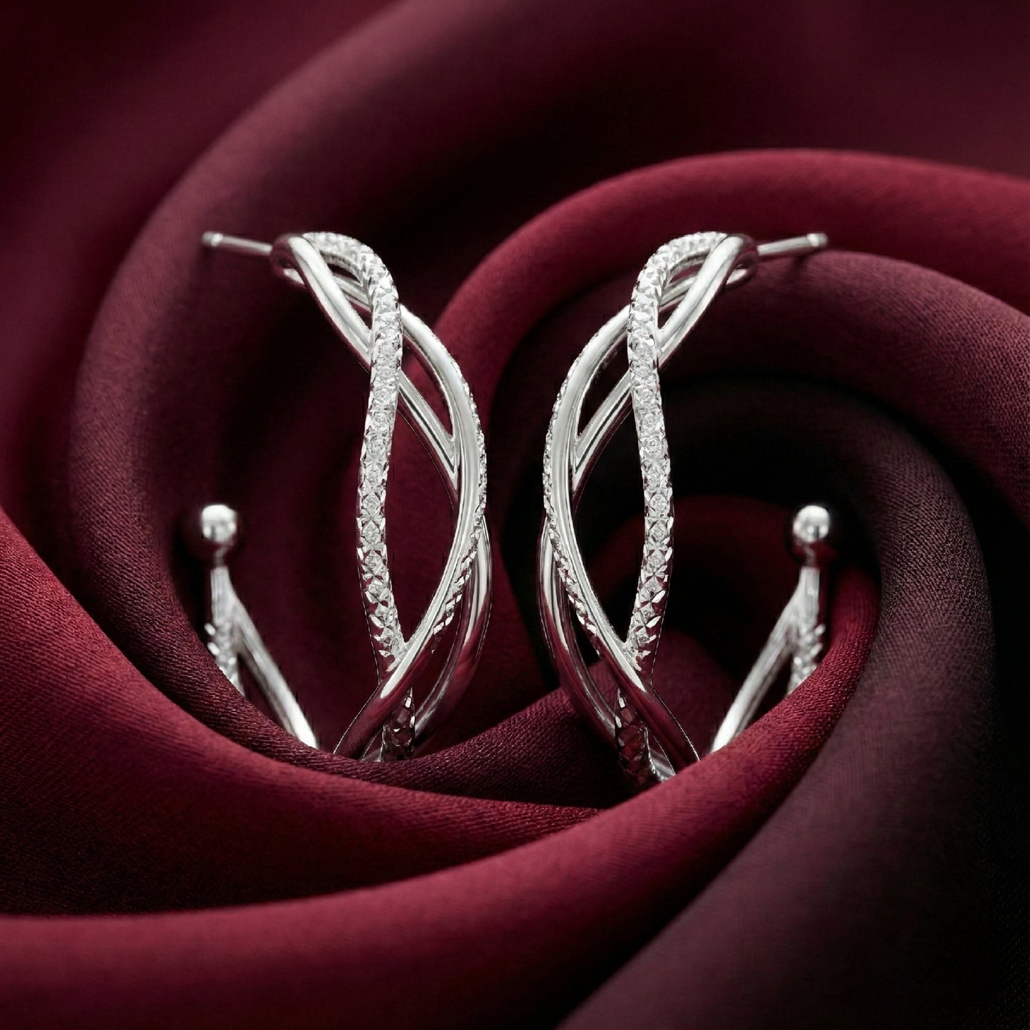 Intertwined Italian Hoop Earrings | Made With Pure 925 Silver